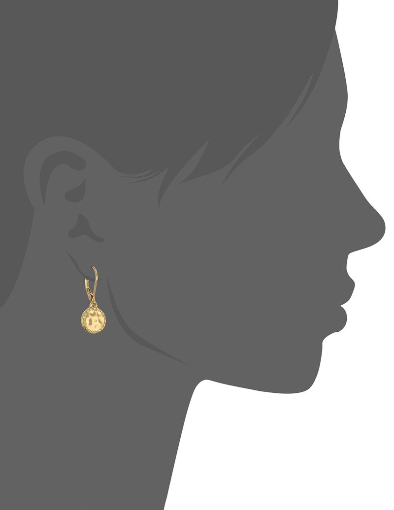 Napier Classics Goldtone Hammered Disk Drop Earrings - Image 2